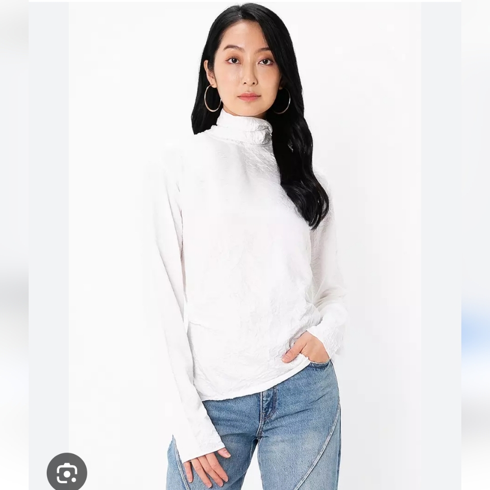ZARA White Zippered Top New Xxs